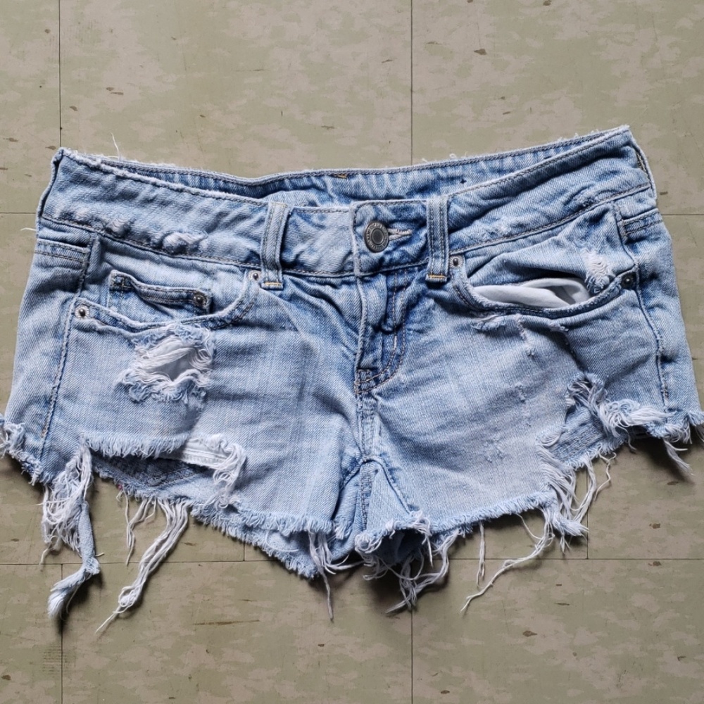 Denim short shorts